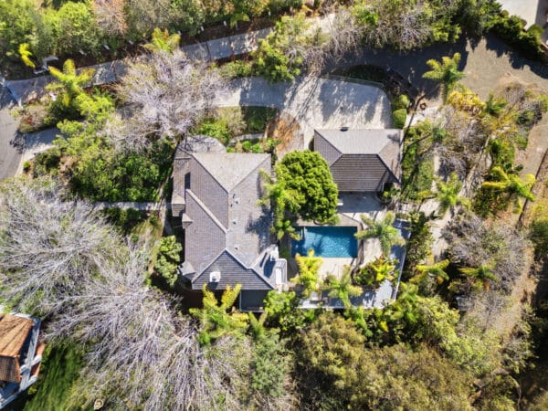 Overhead view of a pool