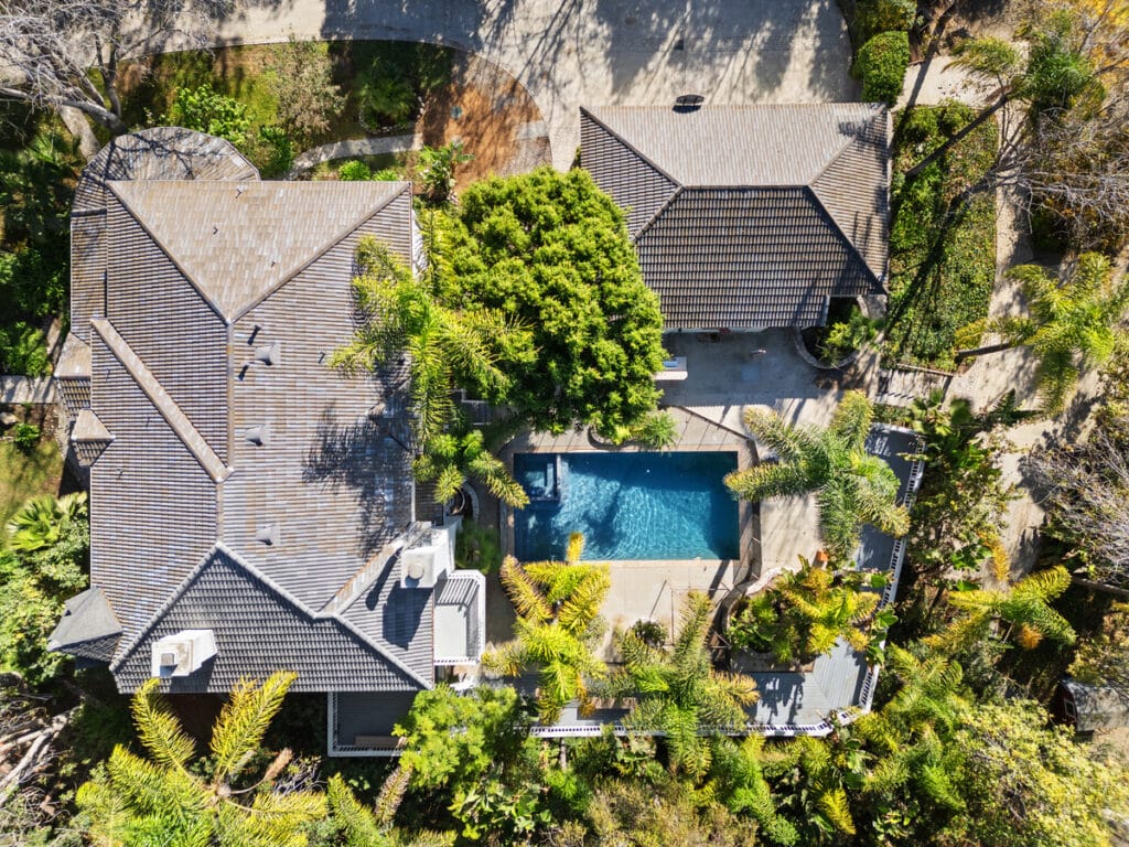 Overhead view of a pool