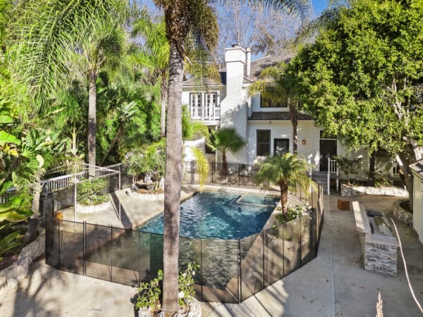 Pool with a fence around it