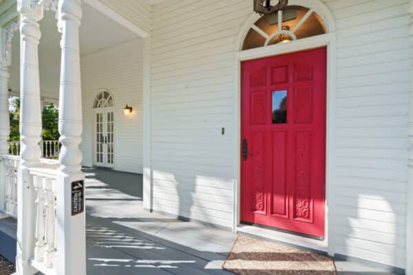 Pink front door
