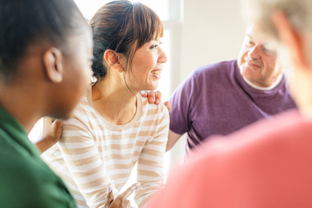 Small-group DBT therapy session at an addiction treatment center in Ventura County.